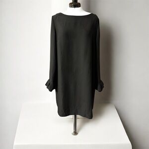 Banana Republic Black Sheath Long Sleeve Dress with Button Detail